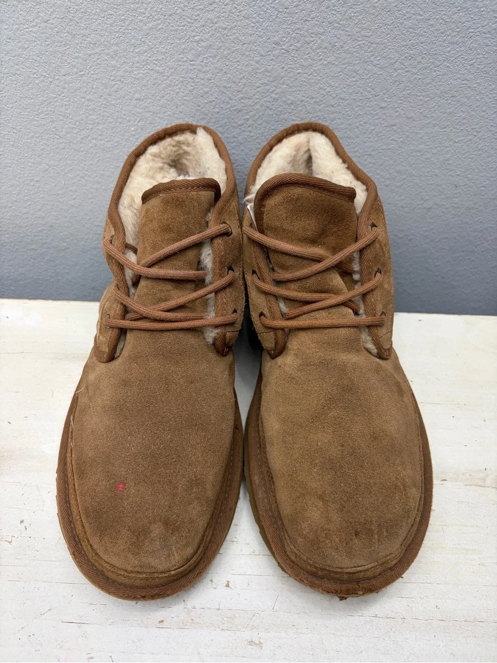 Ugg Brown Suede Neumel Lace Up Ankle Boots Size 10